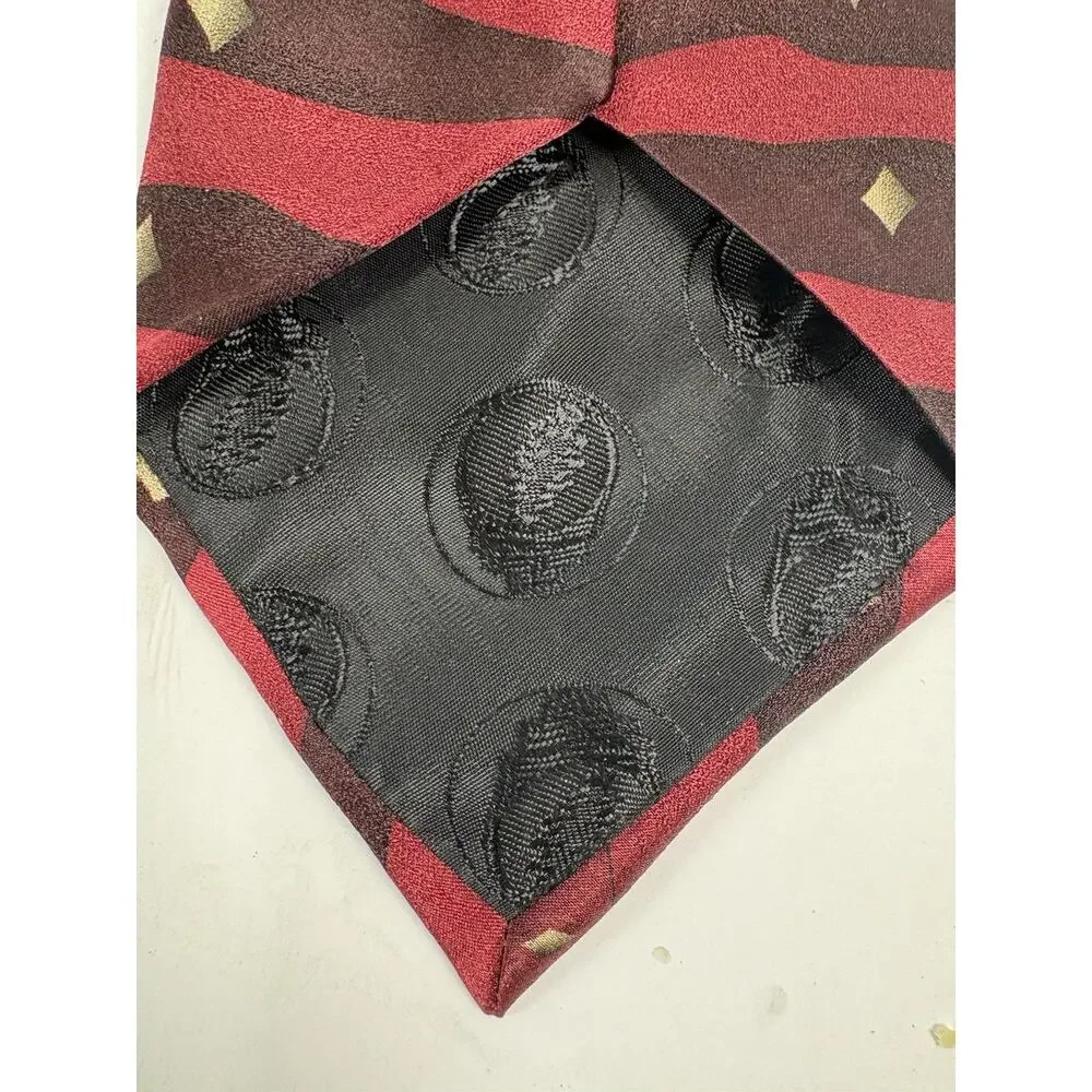 Grateful Dead Tie I Hear A Voice 17th Set VTG 1996 Burgundy Geometric X-Long
